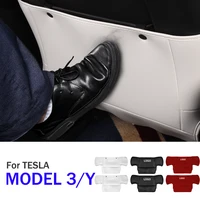 for tesla 2019 2020 2021 model 3 y anti dirty leather protector auto styling modification car seat back anti kick pad mat cover