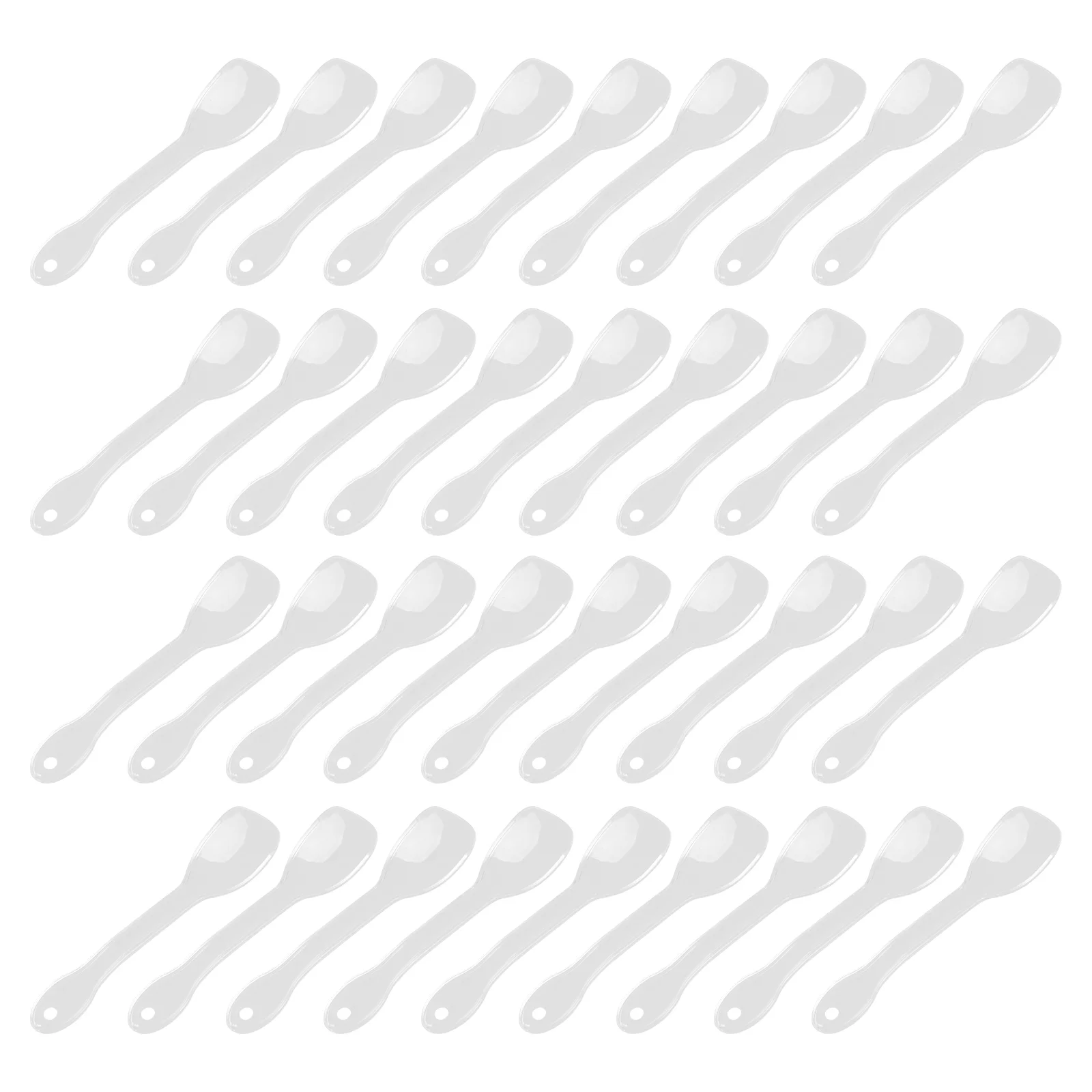

100Pcs PS Spoons Kitchen Disposable Spoons for Dessert Transparent Spoons