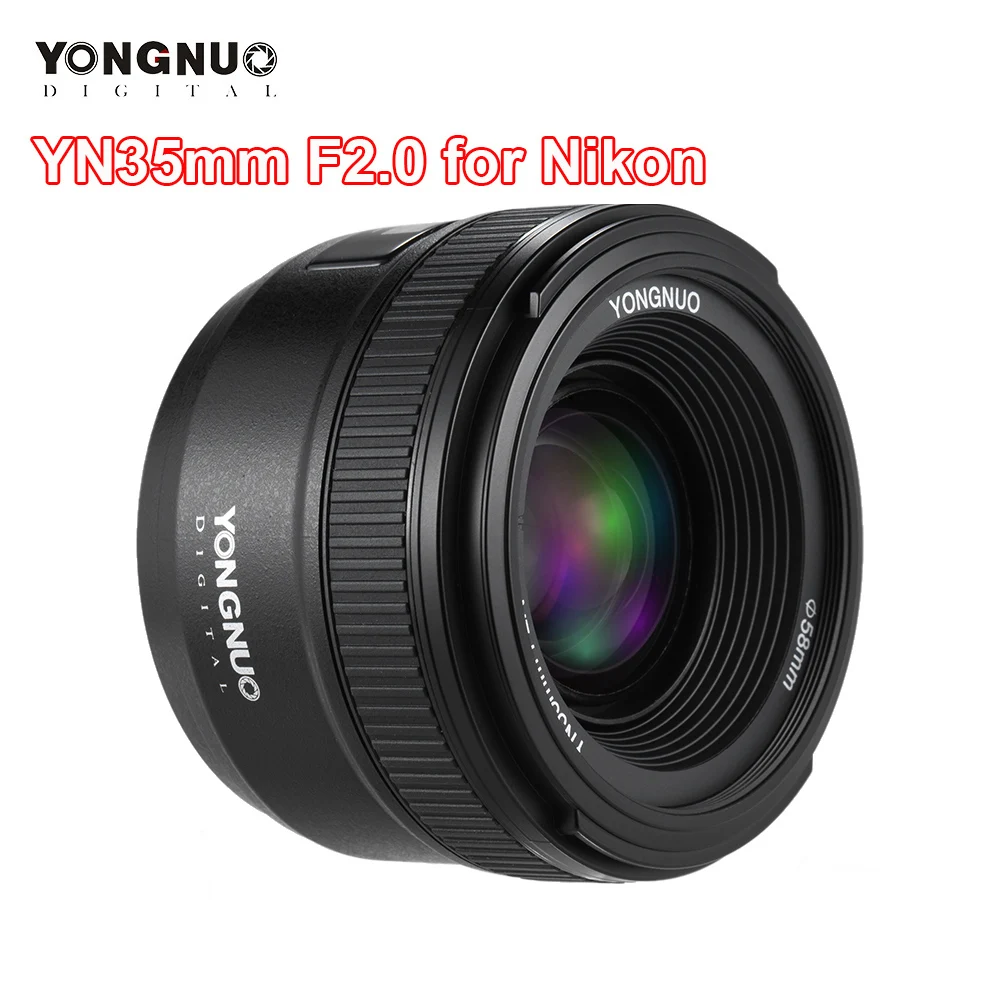 

Объектив YONGNUO YN 35 мм F2.0 F2N YN 35 мм AF/MF фокусный объектив для Nikon F Mount D7100 D3200 D3300 D3100 D5100 D90 DSLR Объектив YN 35 мм