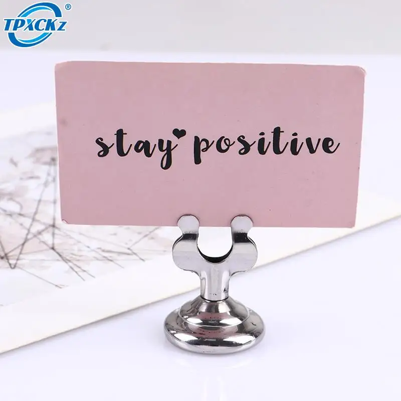 

Mini Card Holders Stainless Steel U Shape Table Number Stands Memo Note Clips Memo Holder Place Card Holders For Party Decor