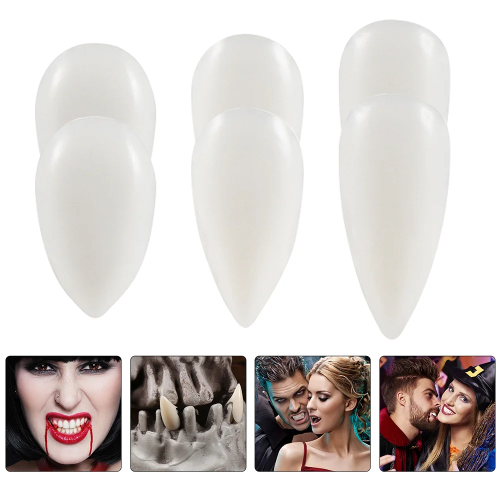 

6 Pairs Halloween Dentures Toys Vampires Fangs Prom Teeth For Cosplay Resin Fake Kit Props Adults