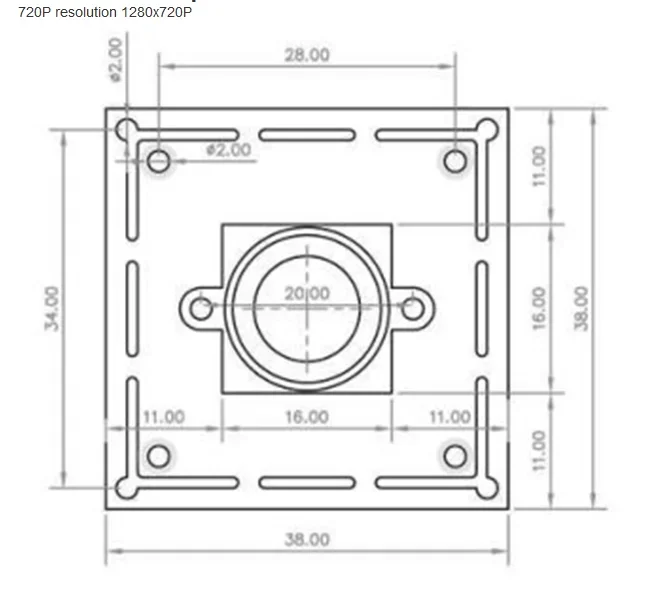 Визуальная камера 720x1280 P с интерфейсом USB 720 МП