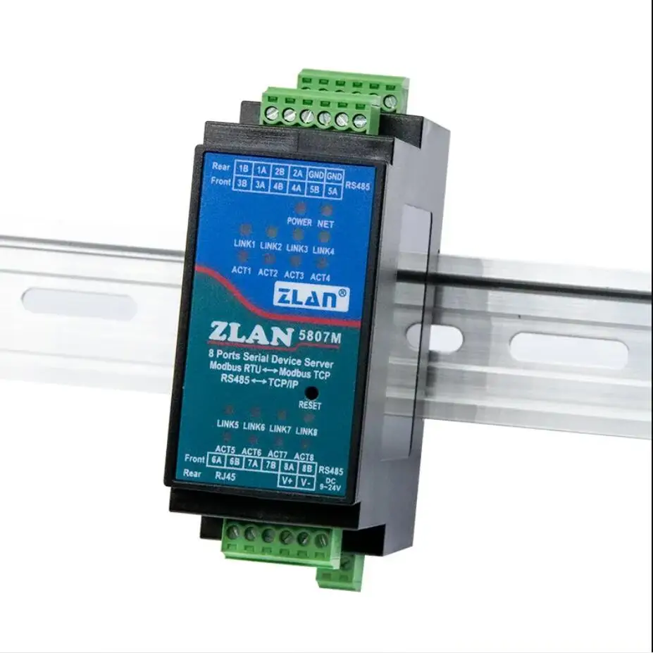 8 портов 485 TCP/IP MQTT последовательный сервер порт к Ethernet преобразователю двунаправленная Прозрачная передача RS485 к RJ45