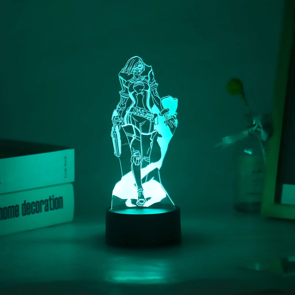 Популярный игровой валорант Viper 3D светодиодный ночник Killjoy Omen фигурка красочная