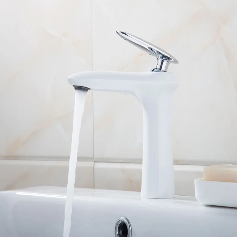 Медный смеситель для горячей и холодной воды роскошный черный белый ванной