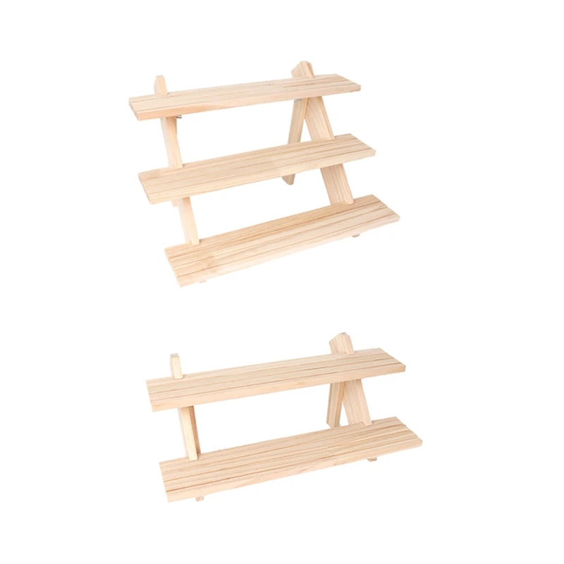 

2Pcs Log Ring Display Rack Multi-Layer Earring Earring Display Rack Jewelry Rack Detachable Card Jewelry Rack 3 & 2