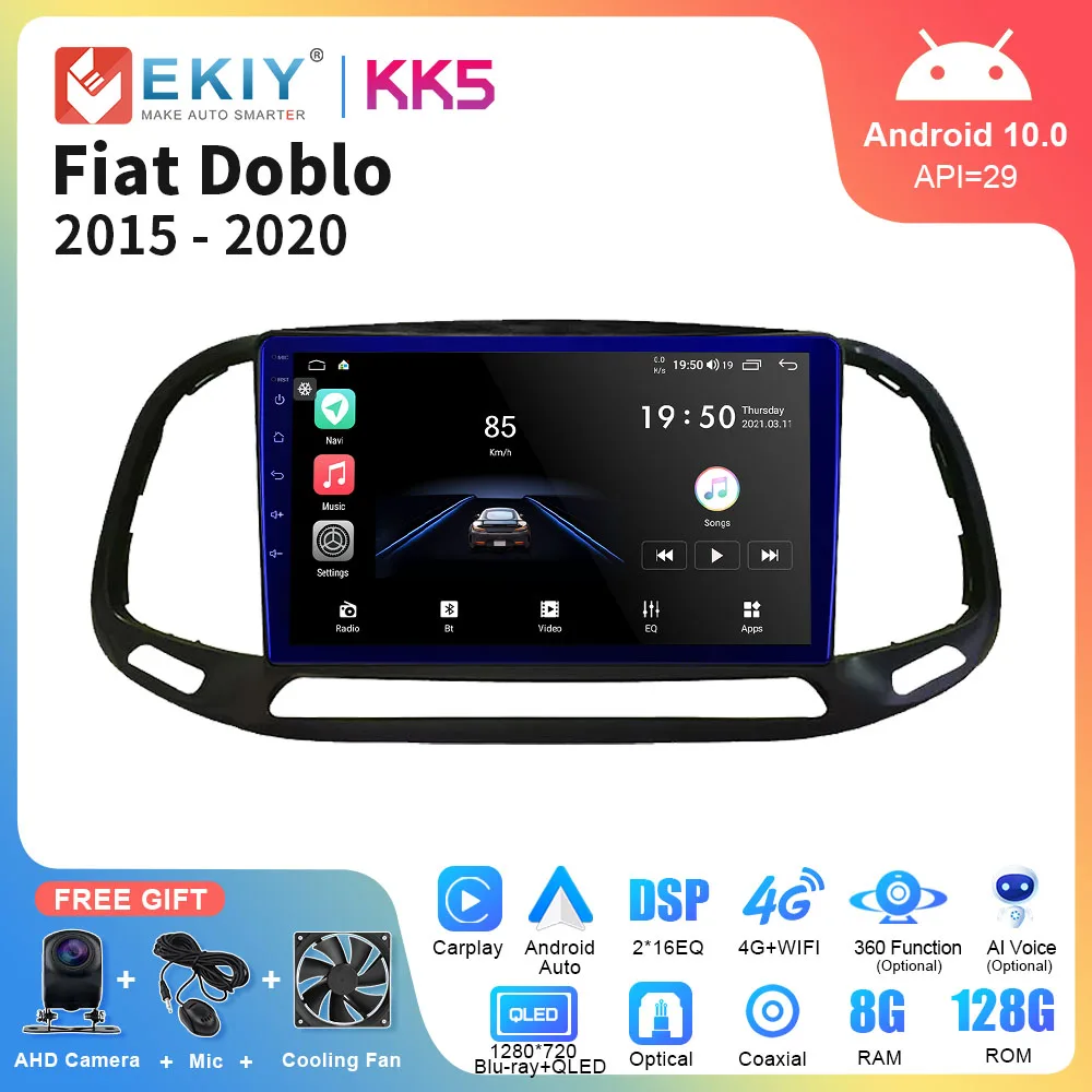 

EKIY KK5 Car Radio For Fiat Doblo 2015-2020 2Din Android Auto DSP Multimedia Video Player GPS Navigation CarPlay Stereo Receiver