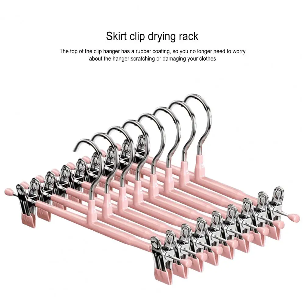 

Pants Rack Space Saving Trouser Hangers 8-pack Adjustable Non-slip Clips Strong Chrome Clothes Hangers for Pants Skirts Clip