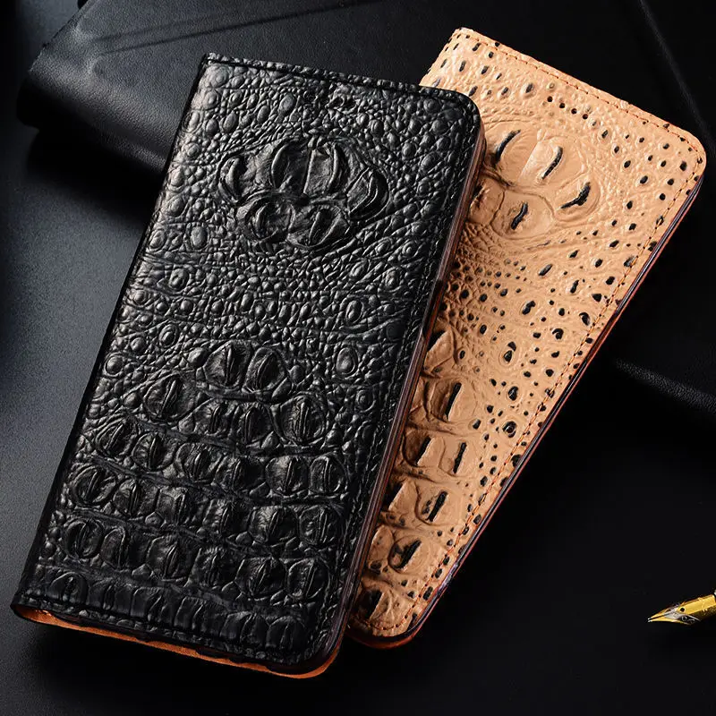 

Crocodile Genuine Leather Case For OPPO Realme Narzo 10 20 30 Pro 10A 20A 30A 50i 50A Luxury Cowhide Flip Cover Wallet Case