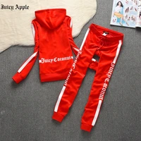 juicy apple tracksuit women 2022 spring sports and leisure suits woman fashion zipper hooded long sleeved trousers two piece set