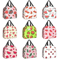 cute watermelon lunch bag travel work picnic bento box cooler reusable canvas tote boxes for women kids insulated lunch bags