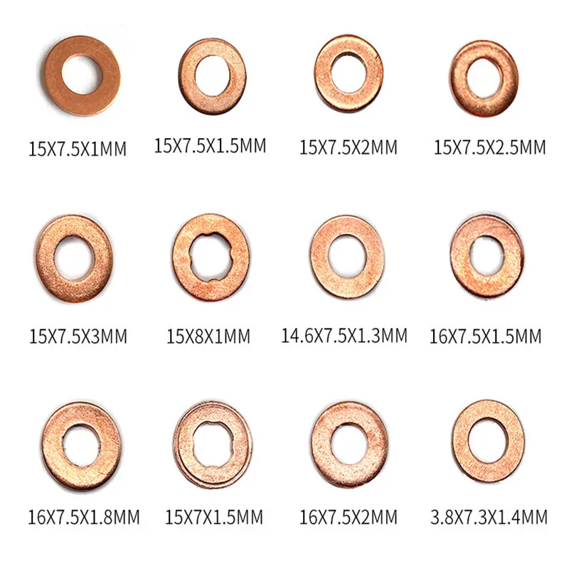 360 шт. дизель аккумуляторная Топливная форсунка Регулировочная медная шайба уплотнительное кольцо прокладки для всех брендов форсунок