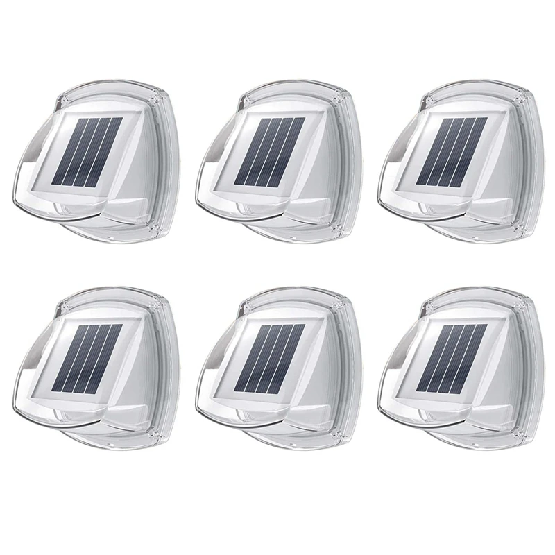 

6Pack Solar Fence Lights Outdoor Waterproof 8 Leds Outdoor Wall Lights Solar Powered Deck Light Decorative Lighting