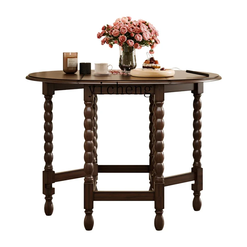 HSN складной обеденный стол из массива дерева овальный выдвижной бытовой для