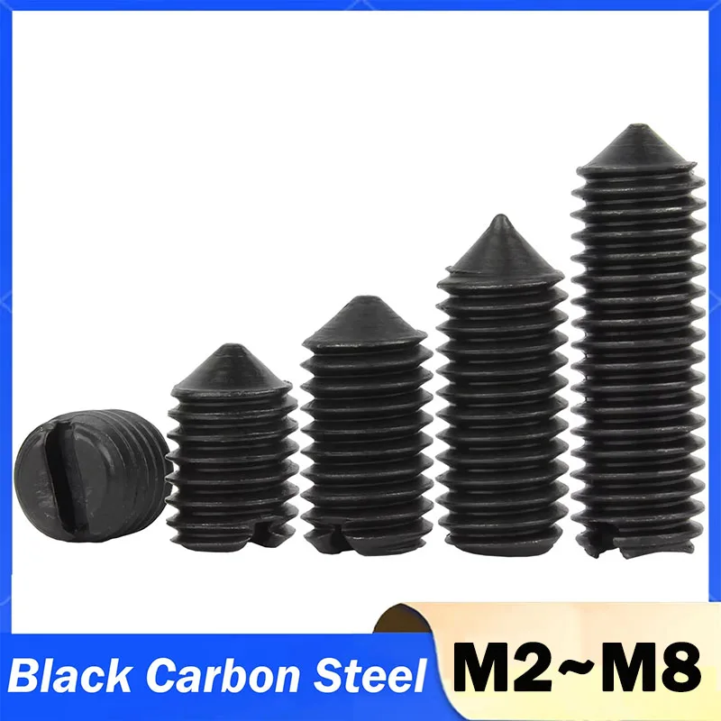 

Черный набор винтов из углеродистой стали с шлицевой головкой M1.2 M1.4 M1.6 M2 M2.5 M3 M4 M5 M6 M8 M10 GB71