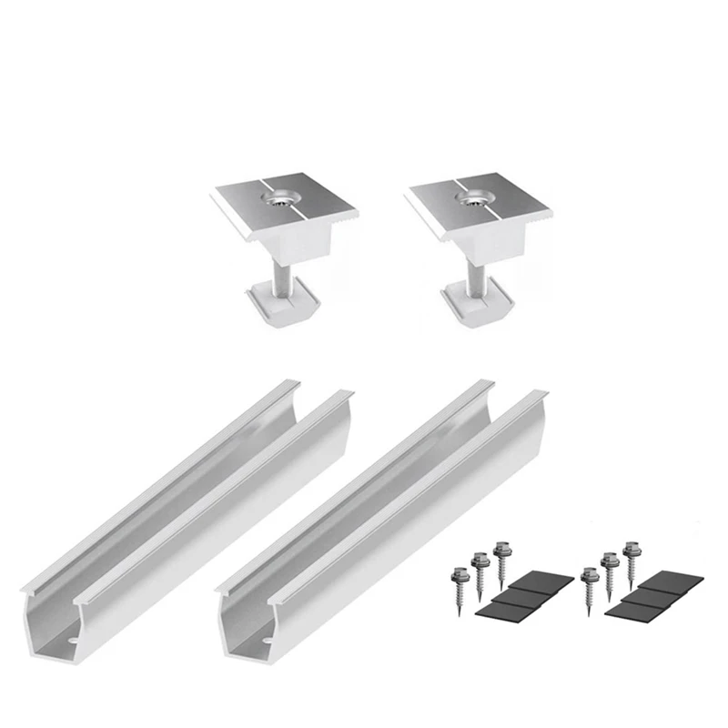 Solar Panel Mount Bracket Rails Clamp Fastening Module Mounting PV Power Supplies Trapezoidal Roof