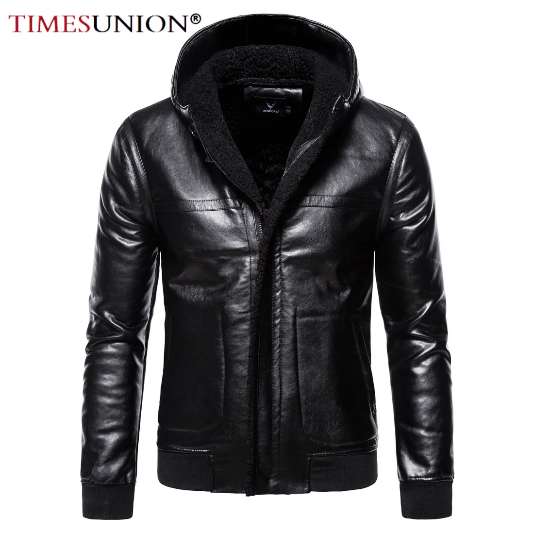

Men's Casual ded Slim Fur Coat Men Slim Solid Color Leater Jacket Men Winter Zipper Patcwork Faux Leater Coats
