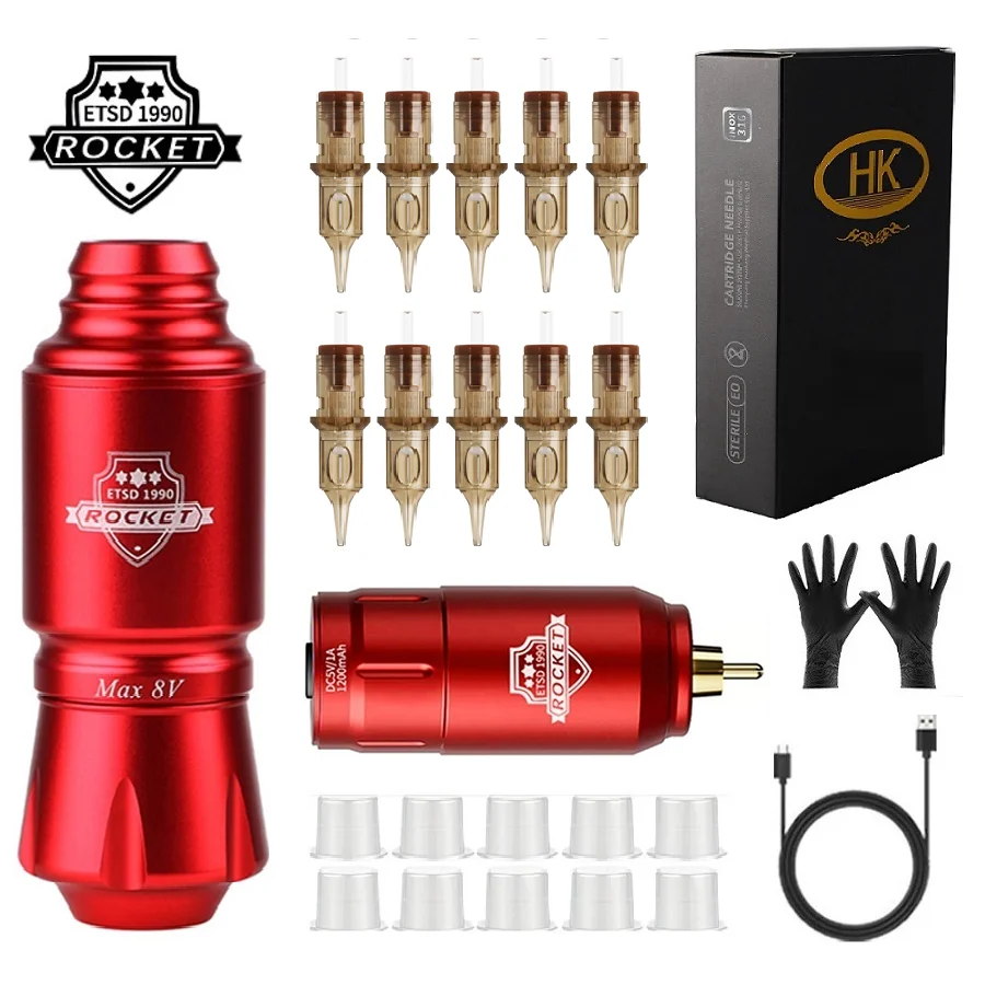 Беспроводной Набор Для Татуировки Rocket С 10 Шт. Иглы Картриджи