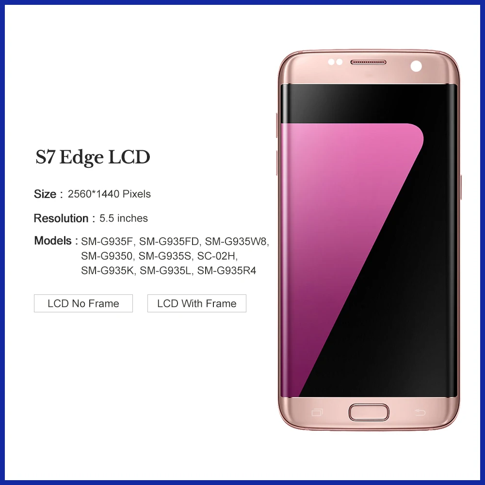 ЖК-дисплей 5 ''для SAMSUNG Galaxy S7 edge сенсорный экран с дигитайзером в сборе Замена