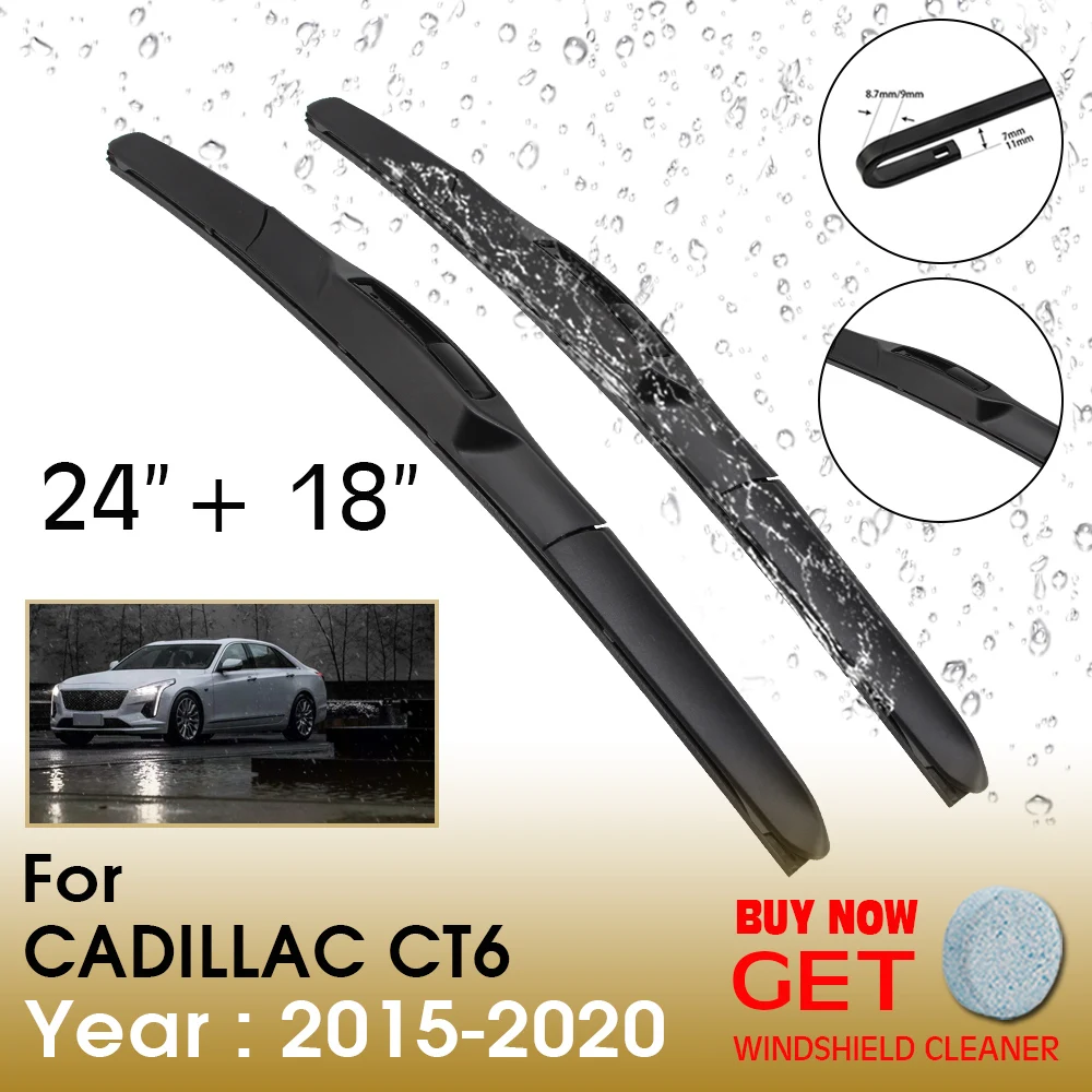 

Car Wiper Blade For Cadillac CT6 24"+18" 2015-2020 Front Window Washer Windscreen Windshield Wipers Blades Accessories