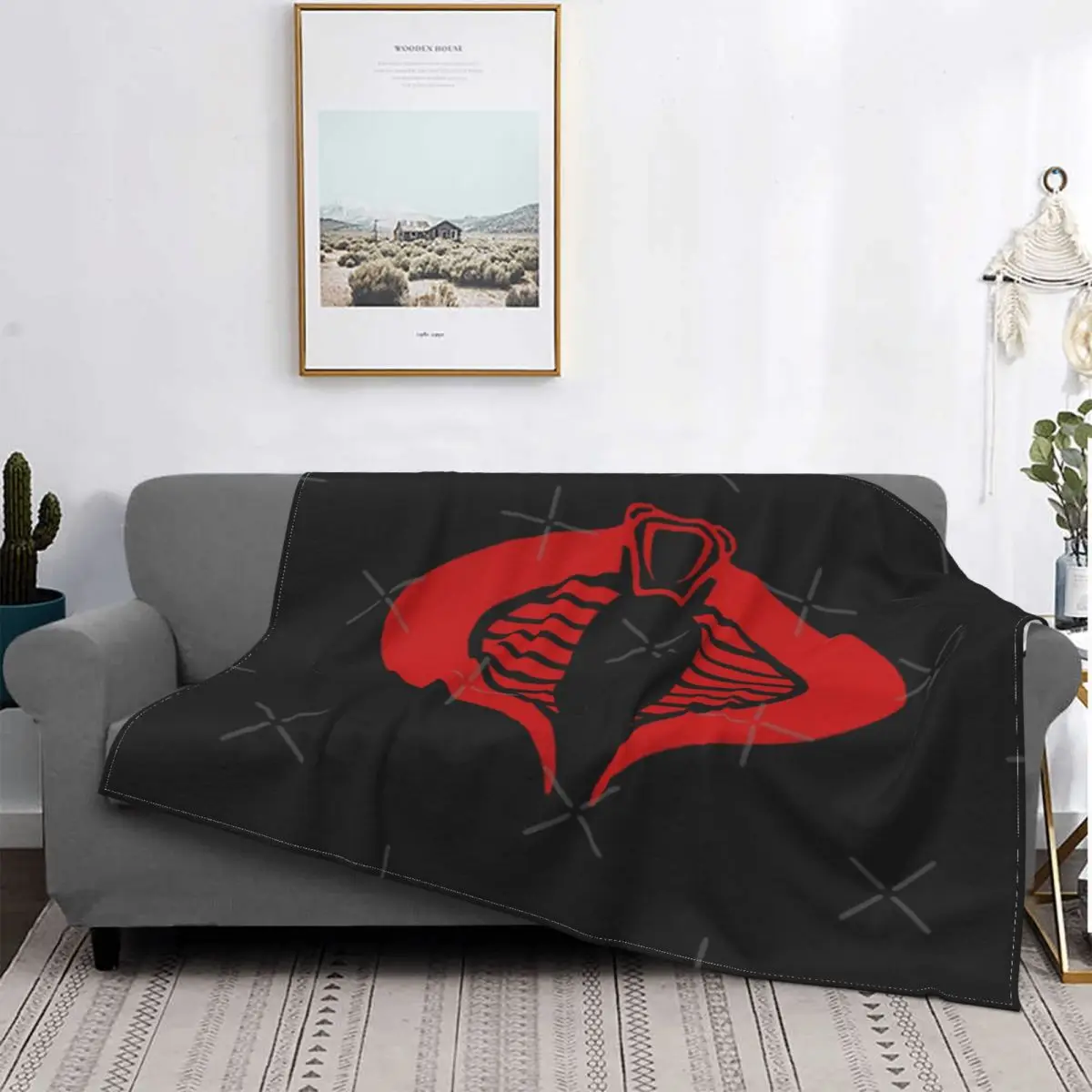 

Manta a cuadros de muselina para cama, toalla de playa de lujo con logotipo de Gi Joe Cobra Enemy