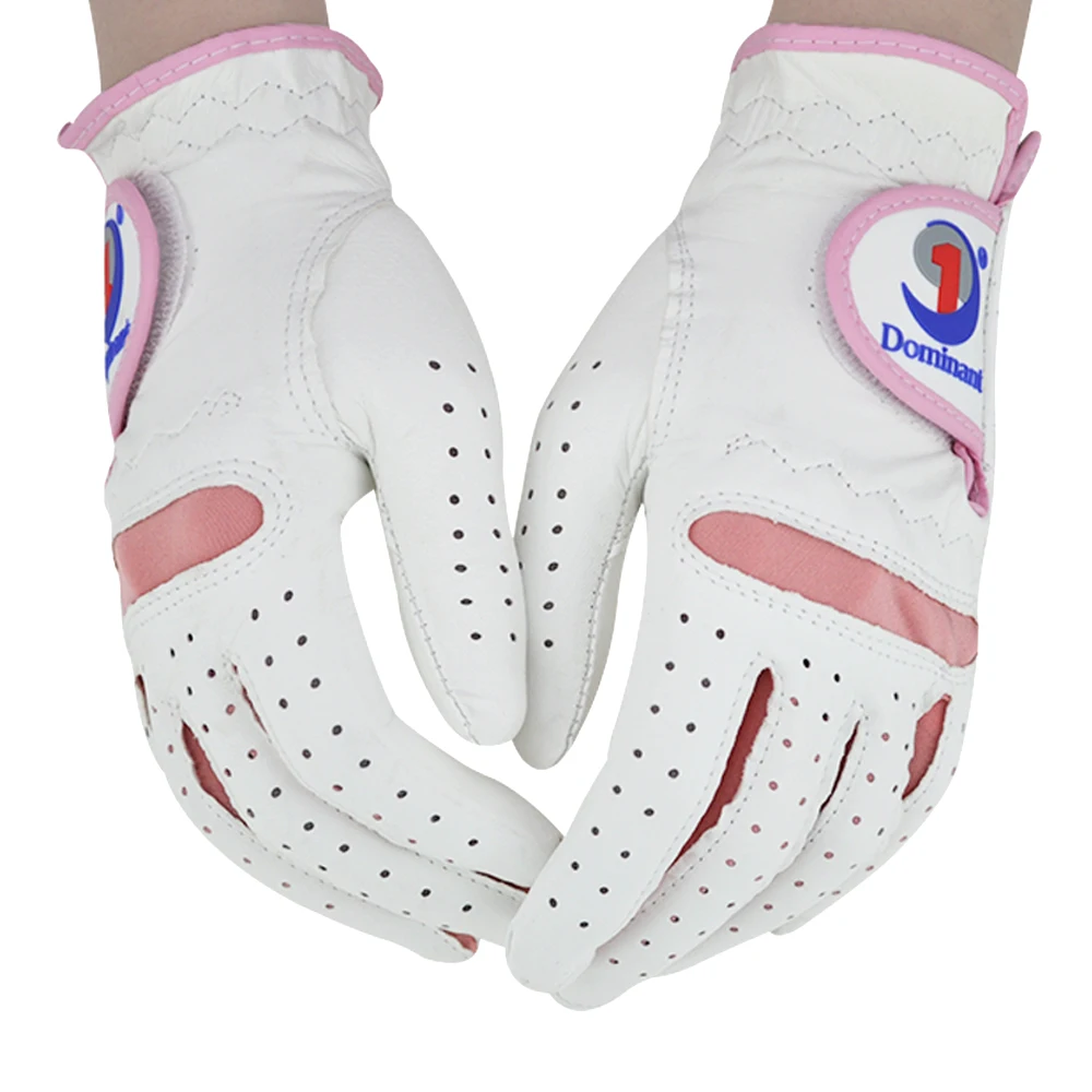 BraceTop 1 Pair Fashion Women's Golf Gloves Micro Soft Fiber Breathable Anti-Slip Left and Right Hand Sports Gloves Women Girls
