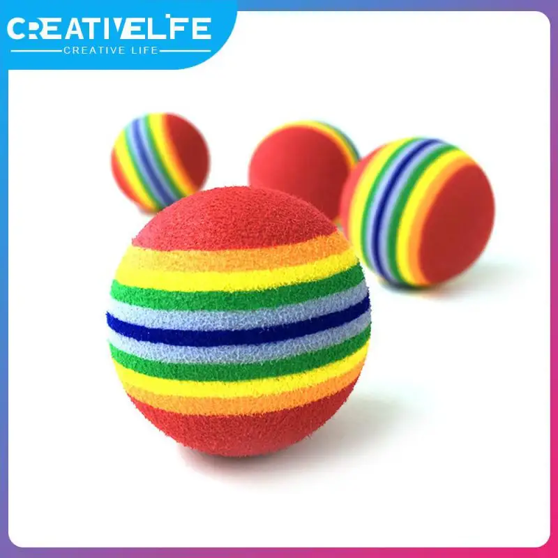 

6PCS Rainbow Toy Ball Interactive 3.5m Cat Toys Play Chew Rattle Scratch EVA Ball Training Cat Product Pet Supplies Dropshipping