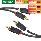 Аудиокабель UGREEN RCA, 2 штекера RCA на 2 штекера RCA, для домашнего кинотеатра, усилителей HDTV, Hi-Fi систем, аудиокабель