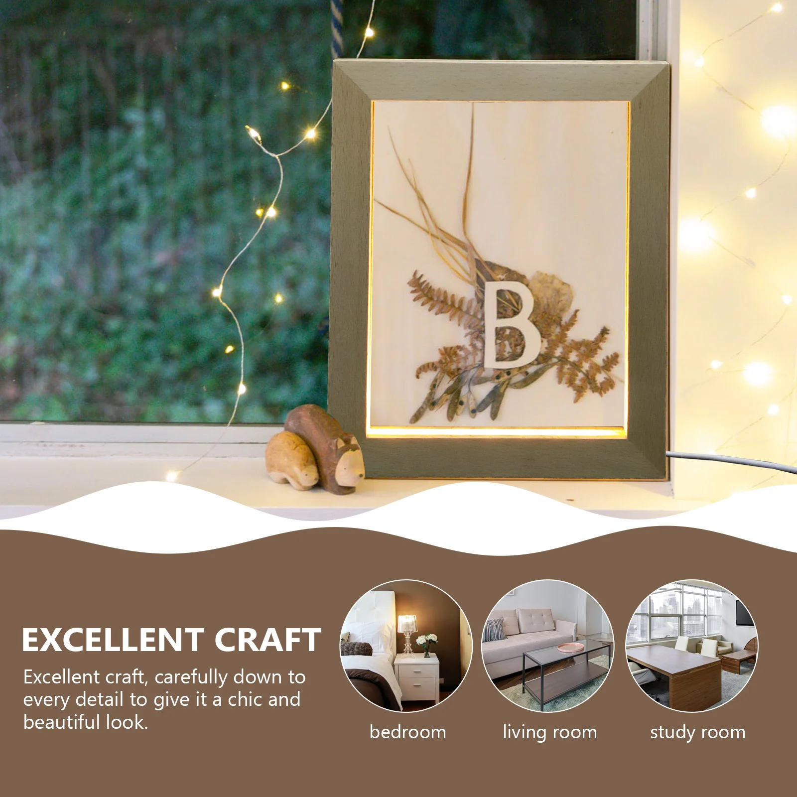 Настольная светящаяся фоторамка ночник фоторамки USB деревянная настольная