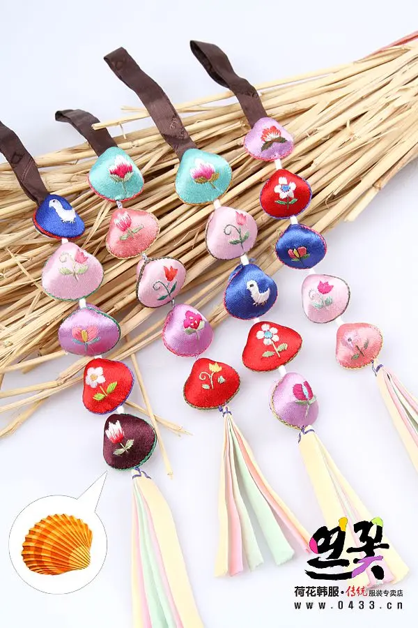 Украшения с дизайном ракушка ручная вышивка детские аксессуары ханбок PendantsNew Year