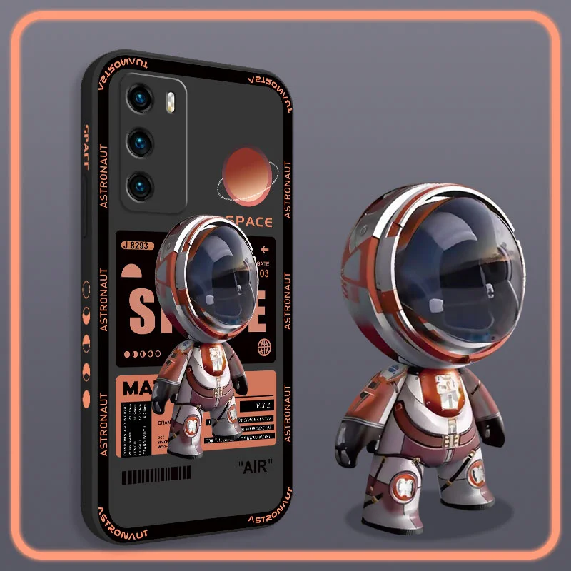 

Voyage Astronaut Phone Case For Huawei P40 P50 P30 P20 Pro Lite Nova 5t Y7A Mate 40 30 20 Pro Lite Liquid Silicone Cover