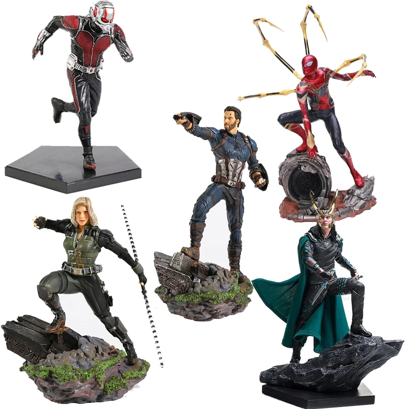 

Marvel Avengers ARTFX Infinity War Iron Studio Spider Ant Man Spiderman Captain America Loki Laufeyson Action Figure Model Toys