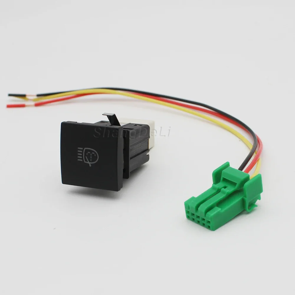 

Автомобильный красный светодиодный светильник, переключатель включения и выключения, насадка для очистки фар, кнопка переключения с проводом для Golf 6 MK6