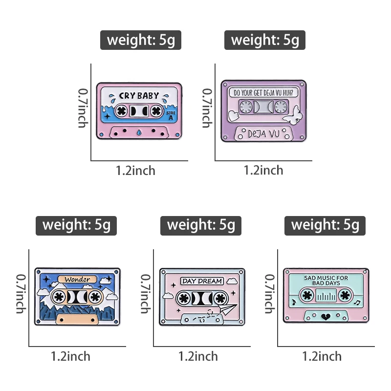 Винтажные эмалированные булавки с лентой на заказ броши DEJA VU HUH значки лацканах