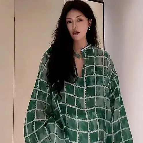 Блузка Женская Осенняя с V-образным вырезом и длинным рукавом