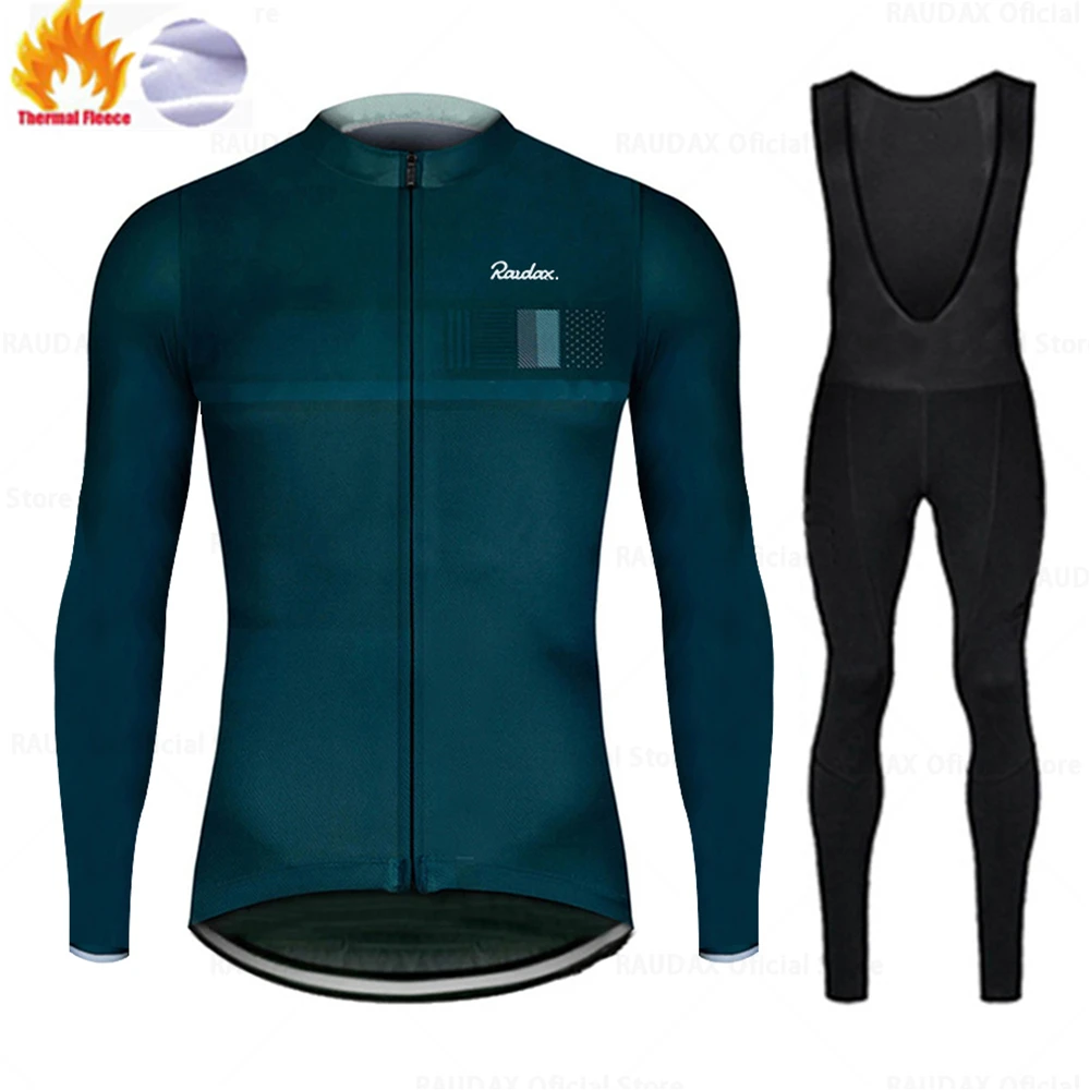 Купи 2022 Raudax Men Winter Thermal Fleece Cycling Jersey Set Deep Color Racing Bike Cycling Suit Mountain Bicycle Cycling Clothing за 1,176 рублей в магазине AliExpress