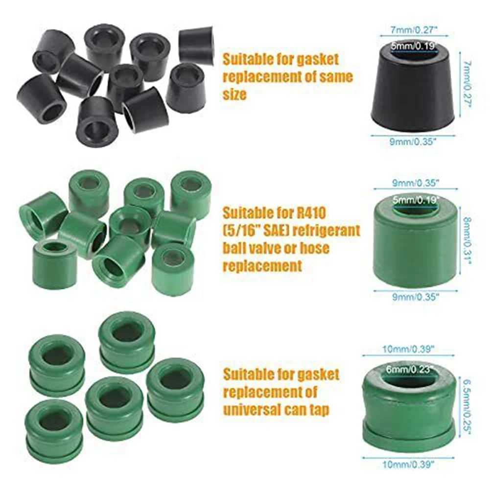 

Car A/C Spool Kit R134A/R410/R22 56 PCS Air Conditioning Valve Core Aluminum/Brass/Plastic Assortment Kit Remover Tool