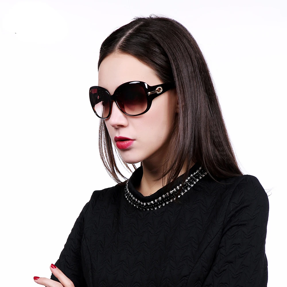 Высокое качество большие модные женские поляризационные солнцезащитные очки в