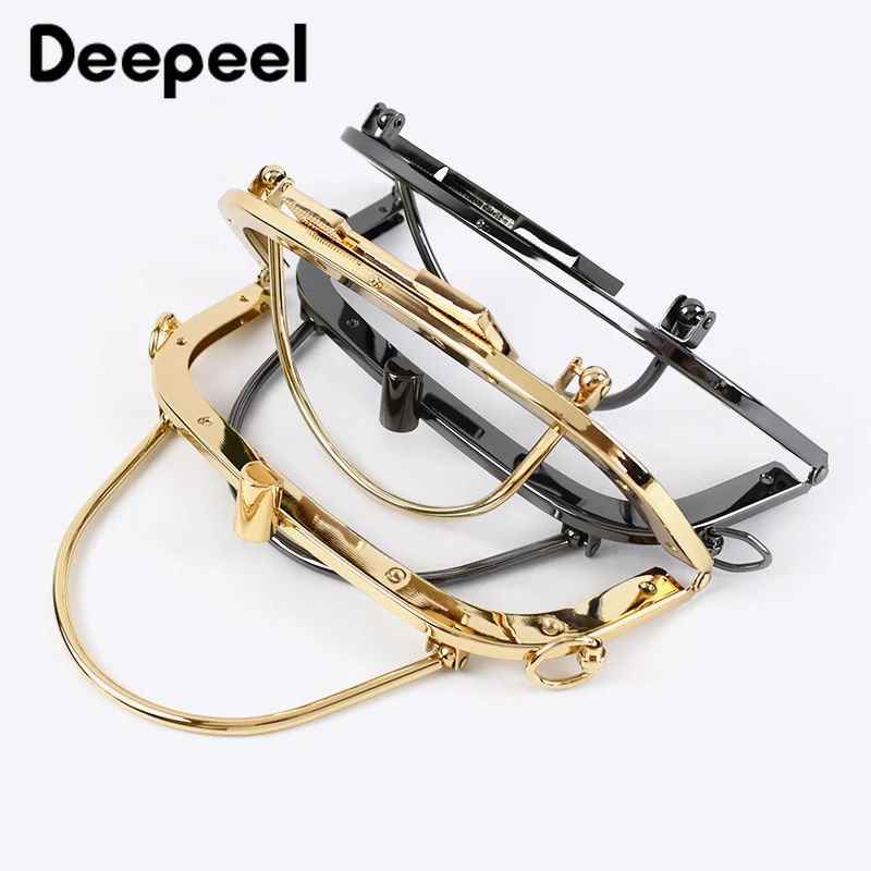 Deepeel 1/2pcs 10*20.5cm Metal Purse Kiss Clasp Bag Lock Frame Buckle Wallet Handle Women DIY Sewing Coin  Hardware Accessory