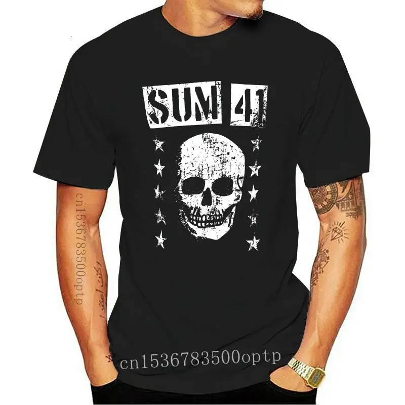 Mens Clothes Sum 41 Herren T-Shirt Grinning Skull   Summer  Brand T Shirt Men Hip Hop Men T-Shirt Casual Fitness Men Lastest