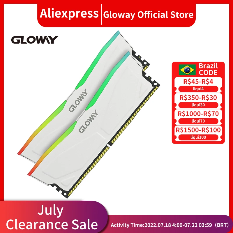 Оперативная память Gloway DDR4 3200 МГц RGB (8GBX2) 3600 (16GBX2) комплект 32 ГБ для рабочего стола
