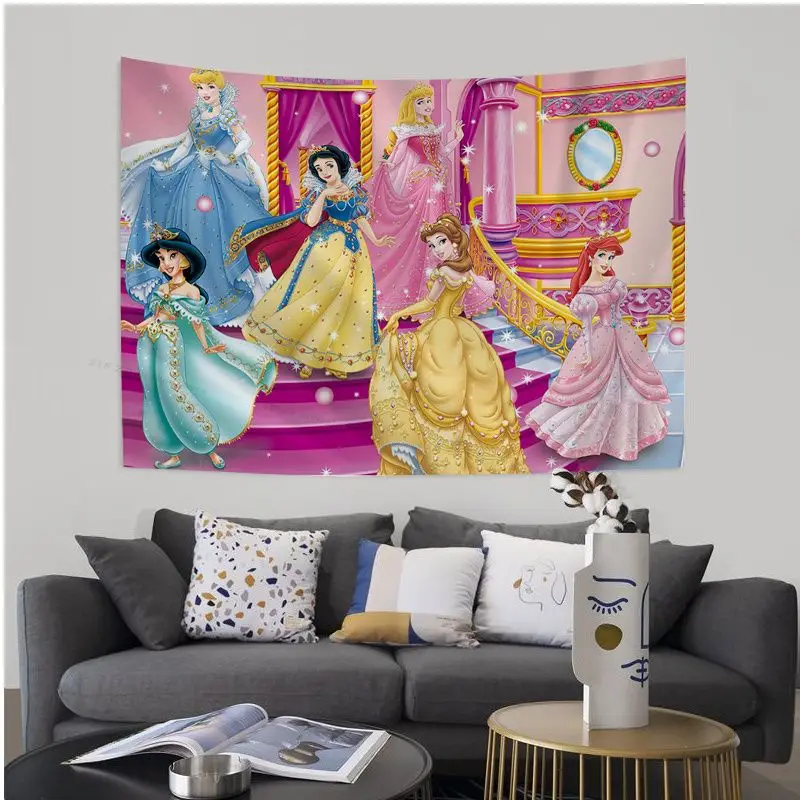 Гобелены настенные с мультяшными героями Диснея принцессы хиппи японский