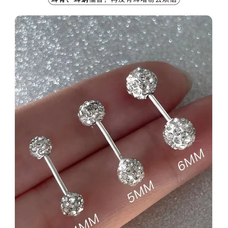 Korean Spiral Small Delicate Shiny Zircon Ball New Niche Design Sense of Senior Ladies Earrings Boho  Luxury  Jewelry