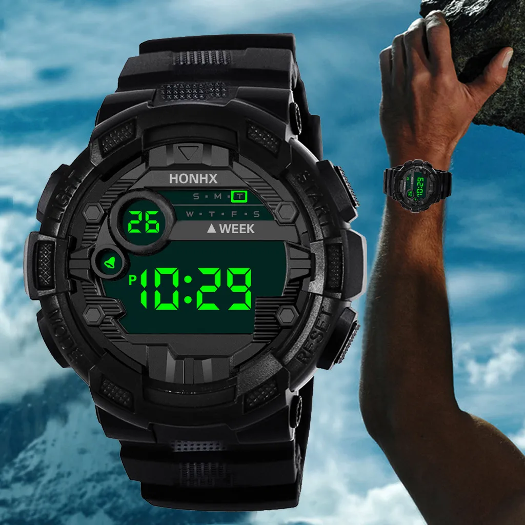 

Luxury Men's LED Sport Watches Men Digital Clock Multi-Functional Rubber Man Fitness Army Military Electronic Watch Reloj Hombre