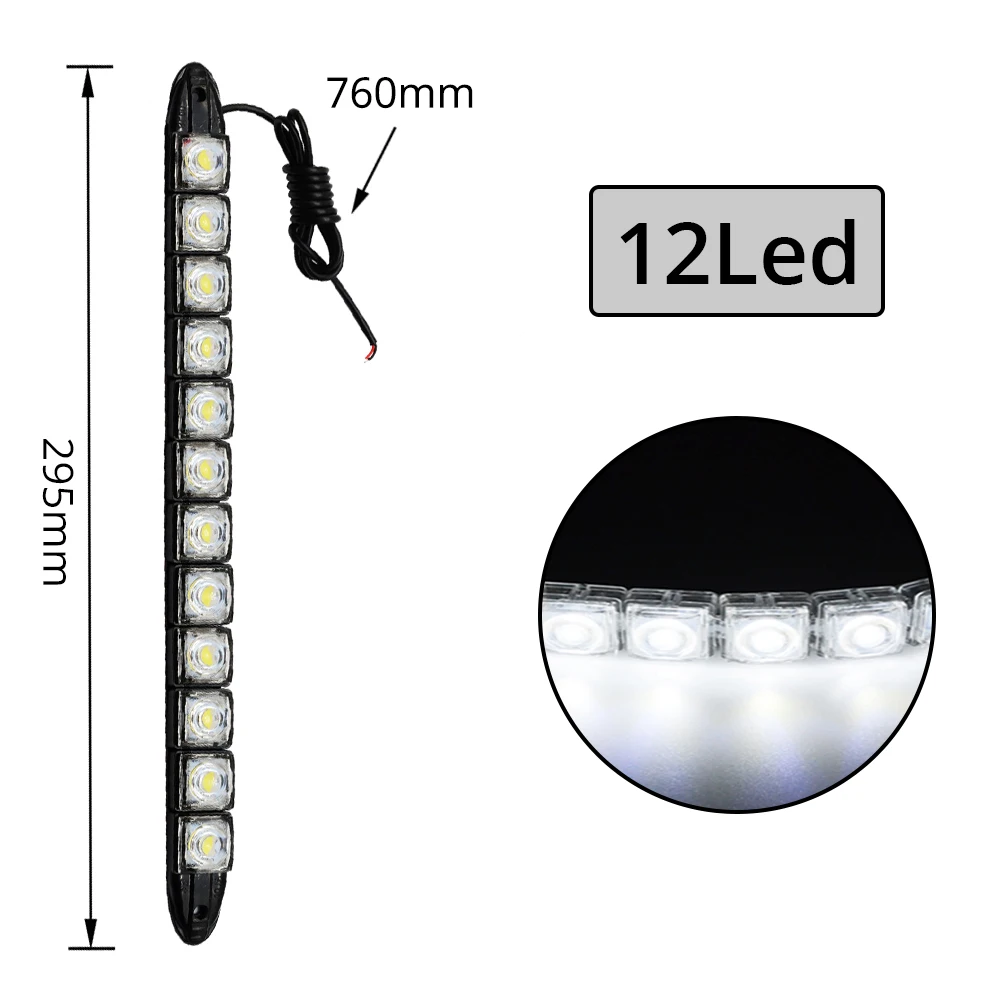 

2X Дневные Ходовые Огни DRL LED DC 12V, Белые COB, Гибкие Силиконовые, С Автоматическим Сигналом Поворота, Заднего Хода