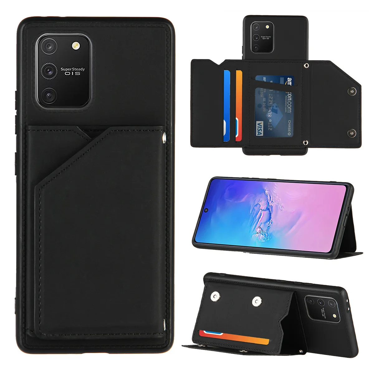 

1pc Case Stand Magnetic Adsorption PU Case Compatible S10 Lite