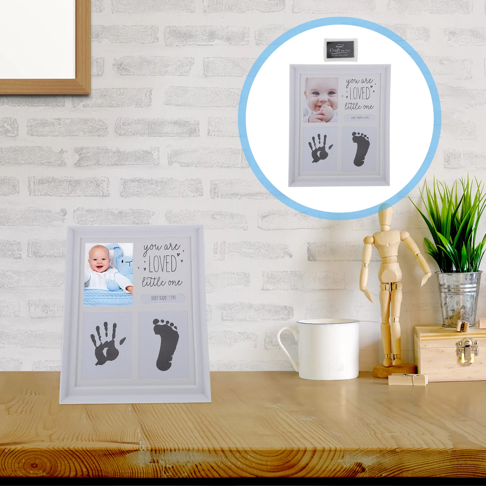 

Frame Photo Mommom Gifts Newborn Keepsake Footprint Handprint Picture Hand Pad Print Gifts Kit Diy Foot Impression Ink Infant