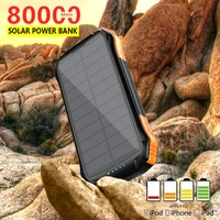 80000mah multi function solar waterproof power bank supply with dual usb type c ports outdoor portable for android lphone