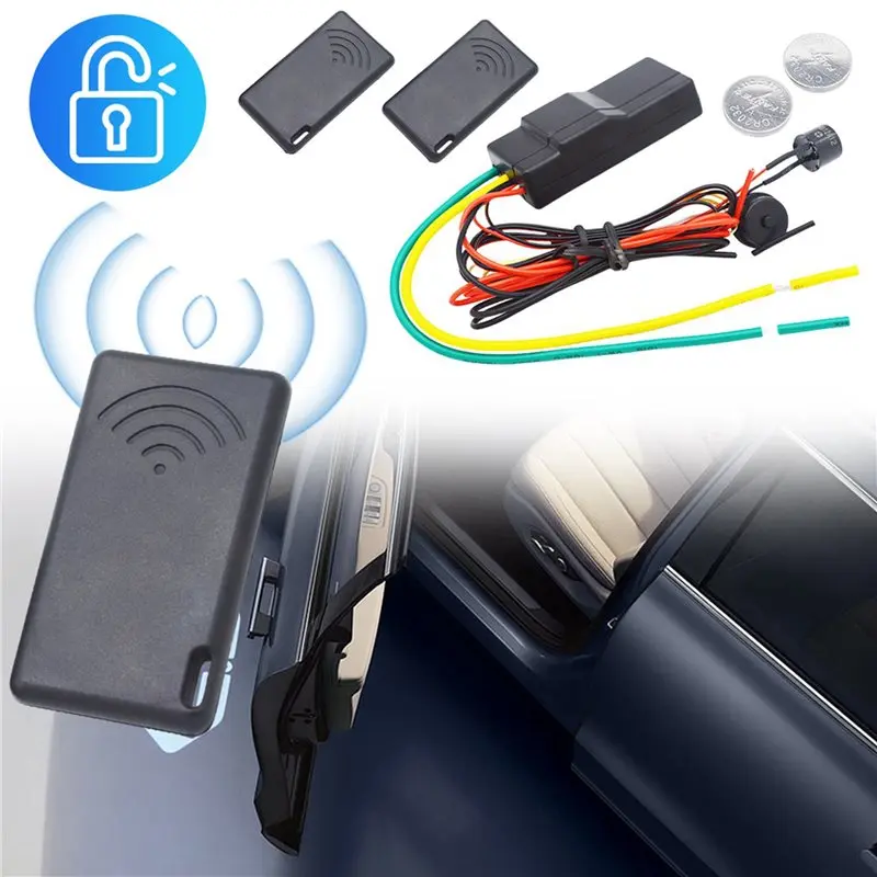 Фото 4X 12В Автомобильный иммобилайзер с защитой от угона, 2.4ГГц RFID, беспроводной блокиратор двигателя, беспроводной иммобилайзер, автоматическая блокировка №3