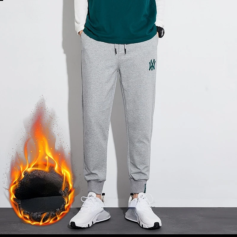 

Winter Men's Casual Pants New Leggings Nine-point Velvet Pant Thickened Warm Loose Sports Pants Fashion Hot Sale Solid Color